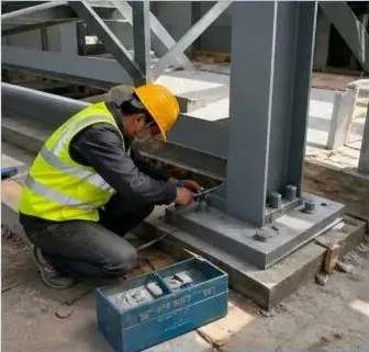 Steel stair installation